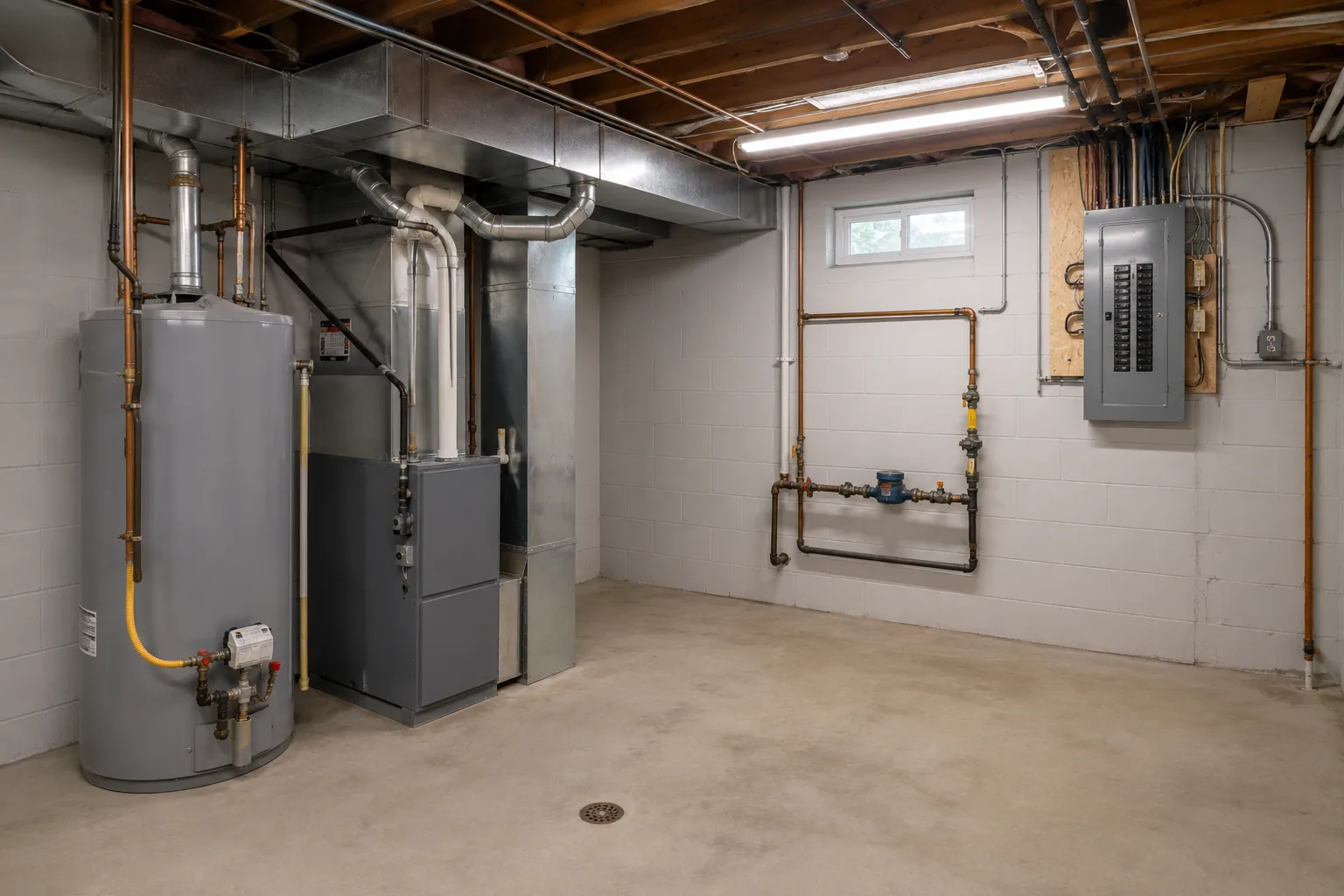Commercial building utility room overview